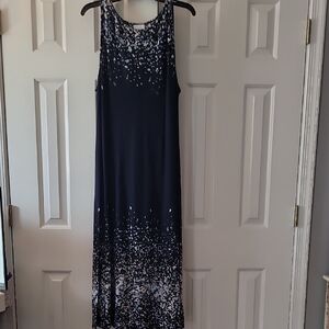 J. Jill Sleeveless Navy Blue Maxi Dress